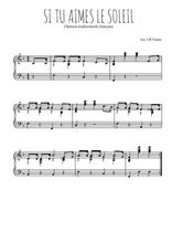 Téléchargez l'arrangement pour piano de la partition de Si tu aimes le soleil en PDF
